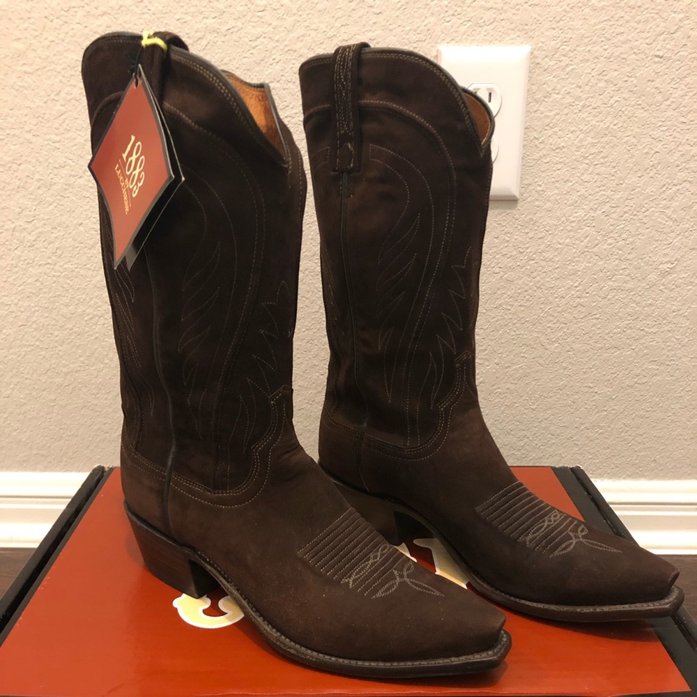Brown suede 1883 by Lucchese cowboy boots